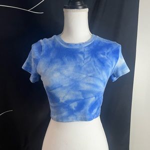 SHEIN Blue and White Crop Top